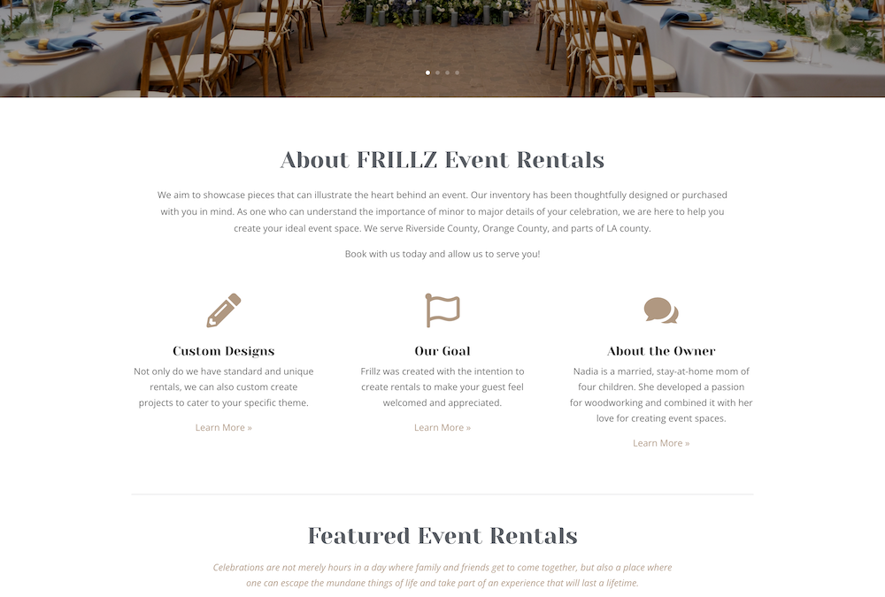 Event Rentals Website