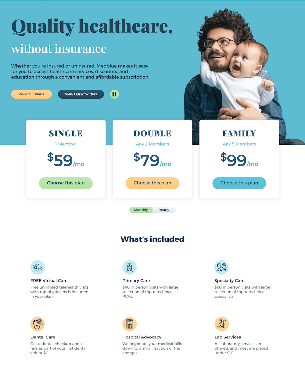 medical insurance provider web design