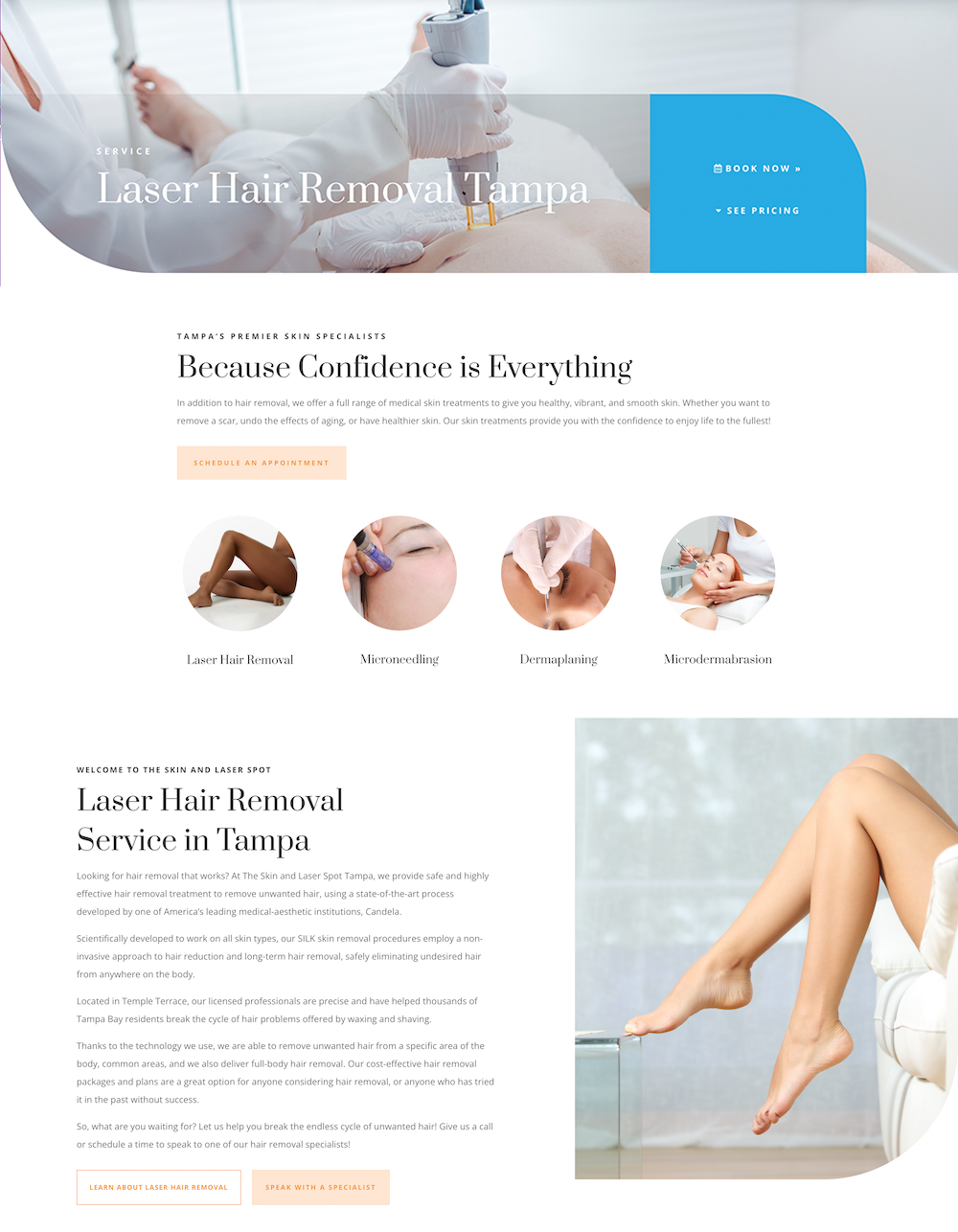 laser hair removal web design