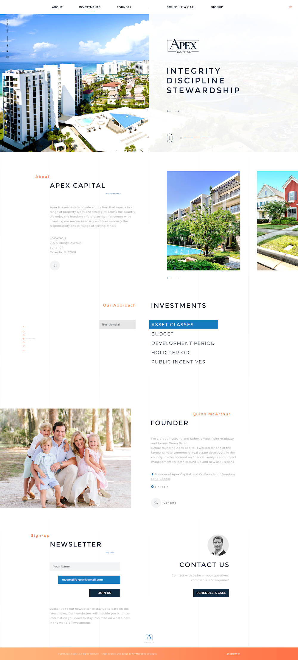 real estate private equity web design