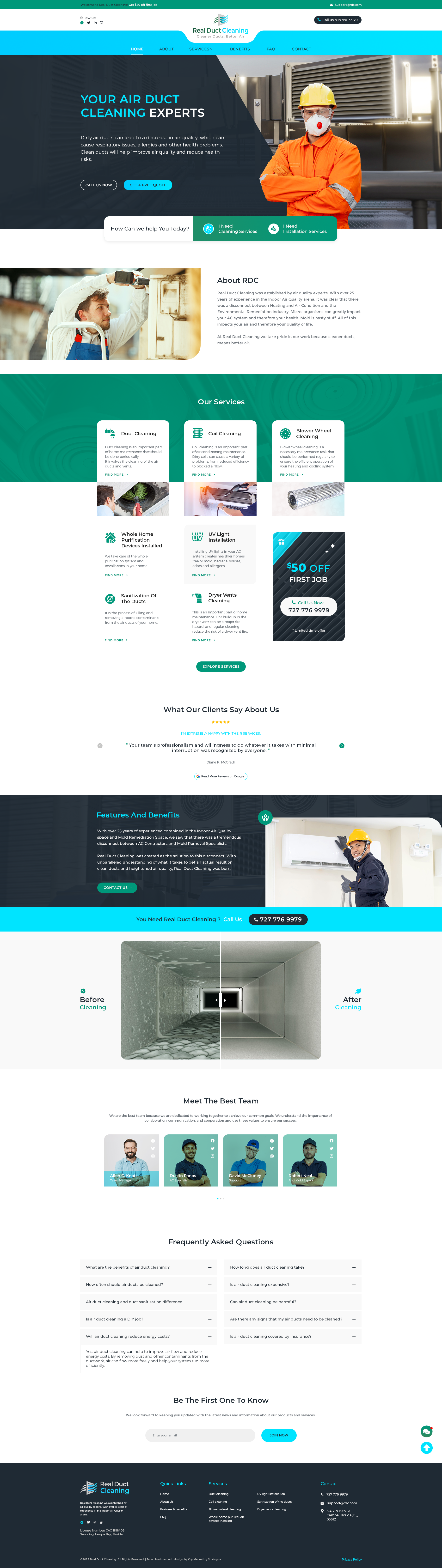duct cleaning web design
