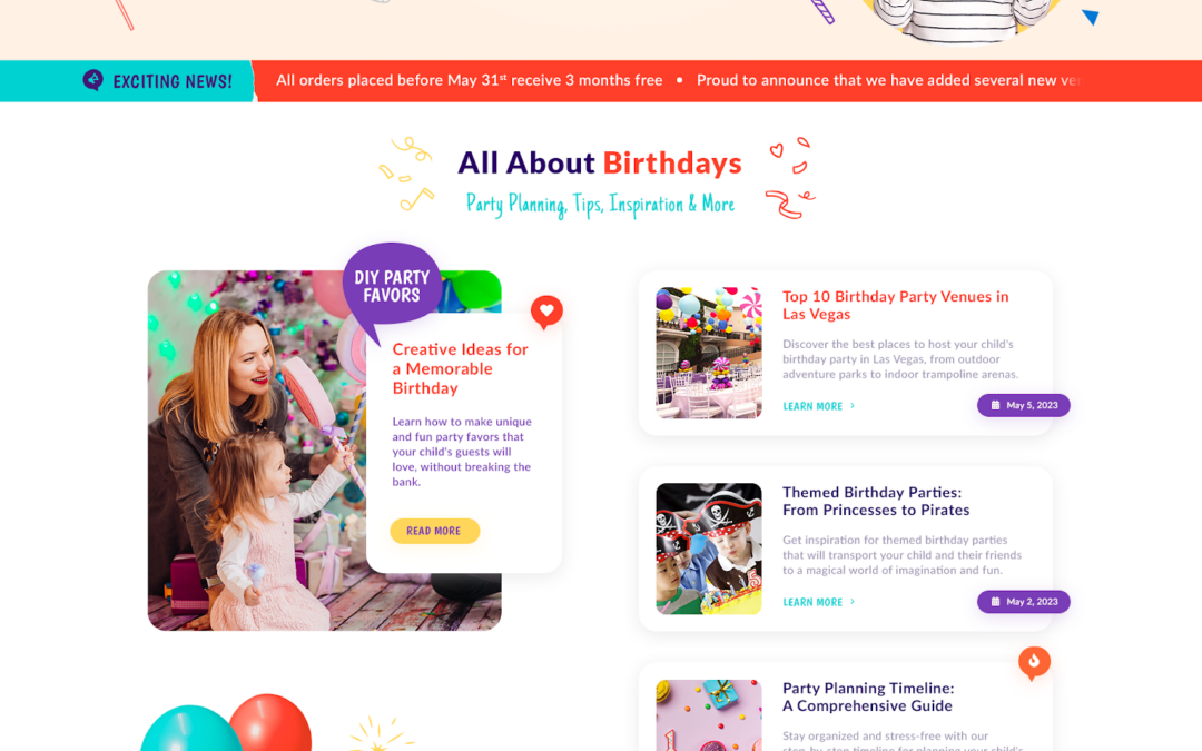 Birthday Directory Website