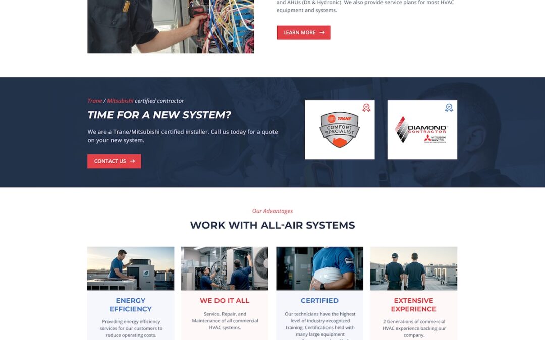 Commercial HVAC website